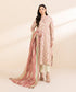 Women's Unstitched Light Khaddar Printed Pink 2 Piece Suit
